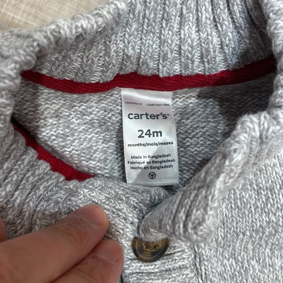 24m Carters Knit gray sweater - Picture 5 of 7